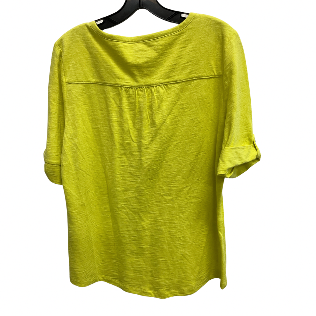 Top Short Sleeve Basic By Chicos In Yellow, Size: M