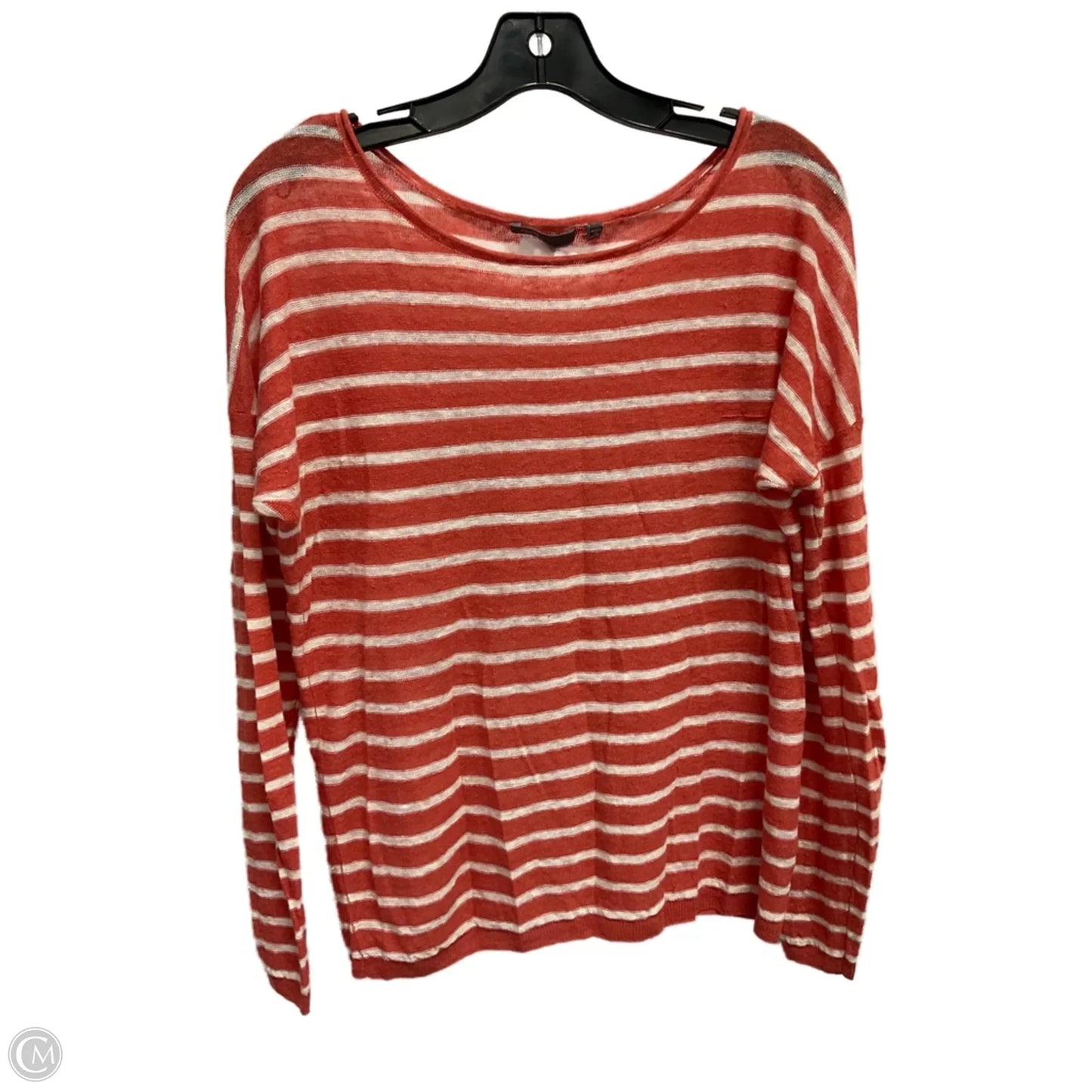 Top Long Sleeve By Vince In Striped Pattern, Size: L