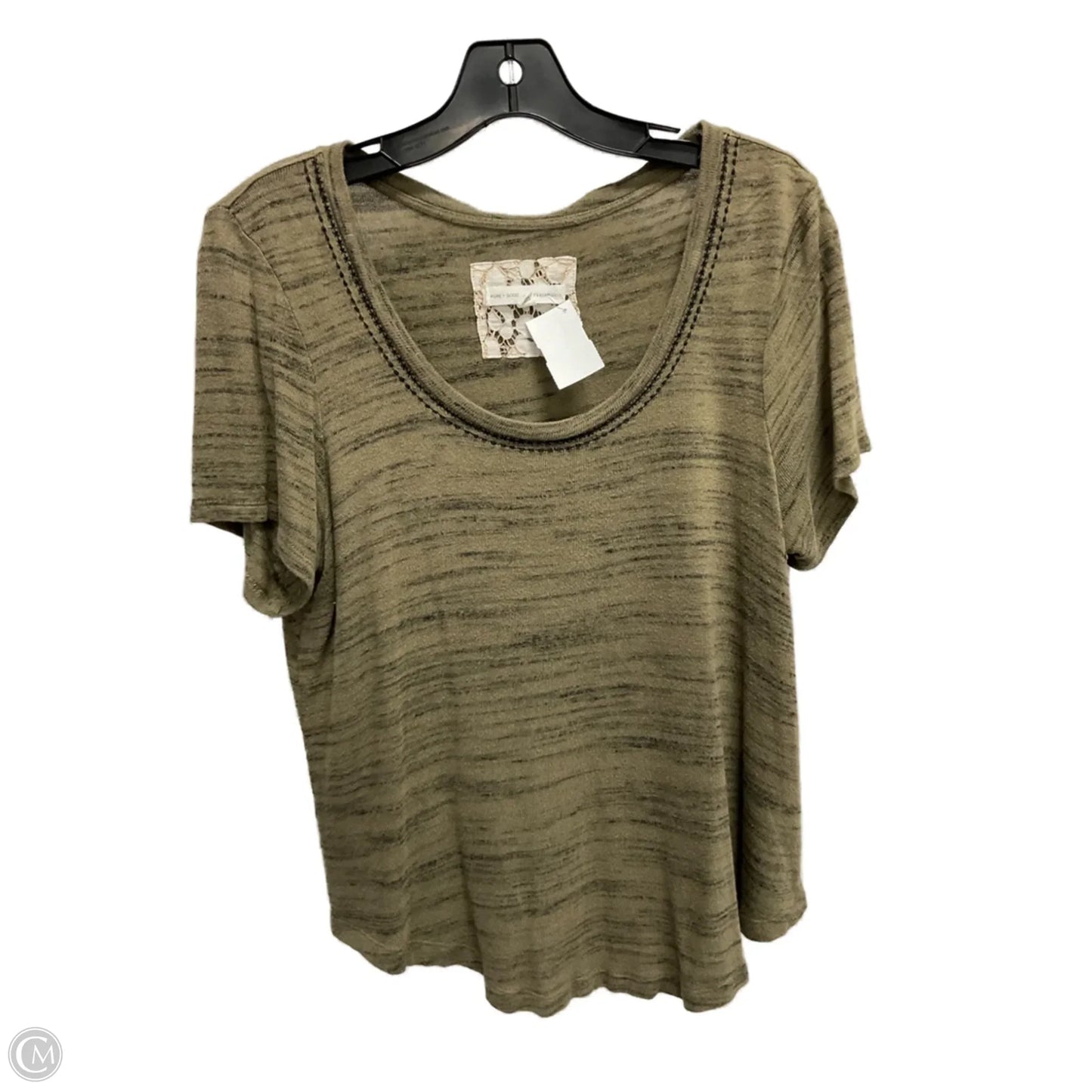 Top Short Sleeve Basic By Anthropologie In Green, Size: M