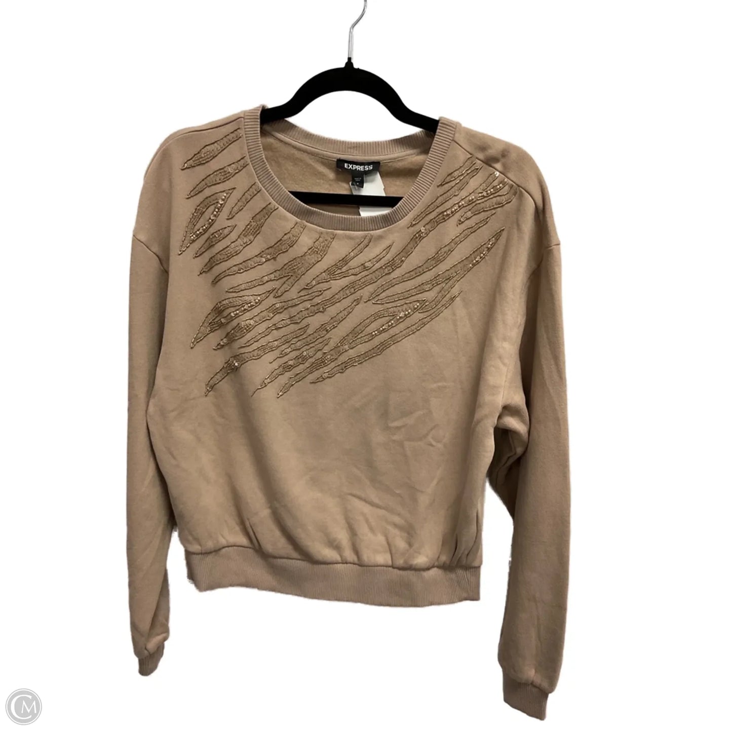Sweatshirt Crewneck By Express In Beige, Size: S
