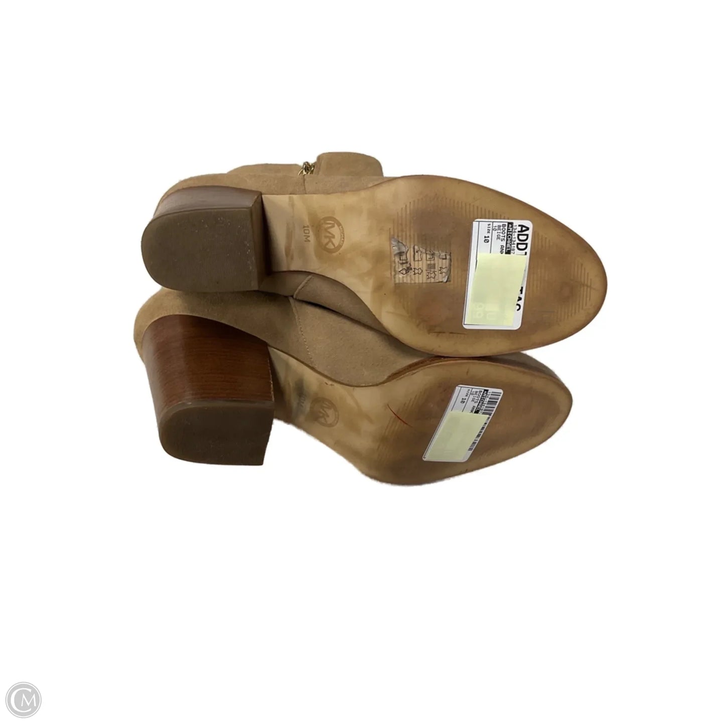 Boots Ankle Heels By Michael By Michael Kors In Beige, Size: 10