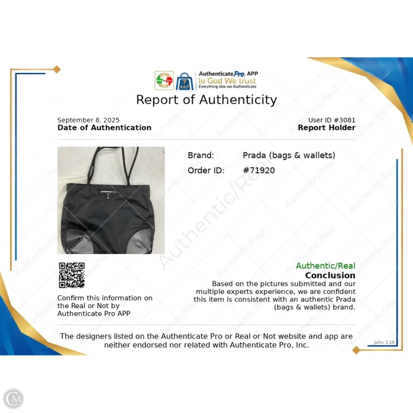 Tessuto Nylon Tote By Prada, Size: Medium