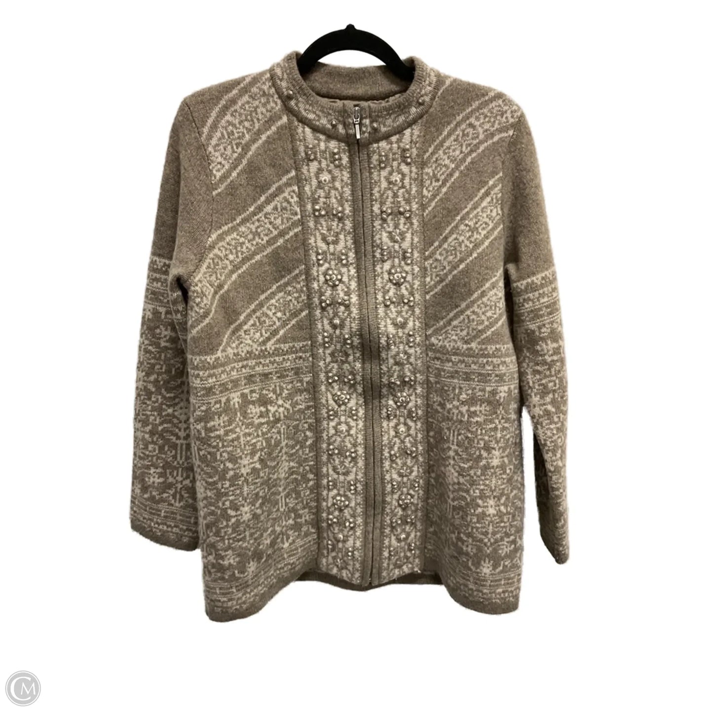 Sweater Cardigan By Pendleton In Tan, Size: S