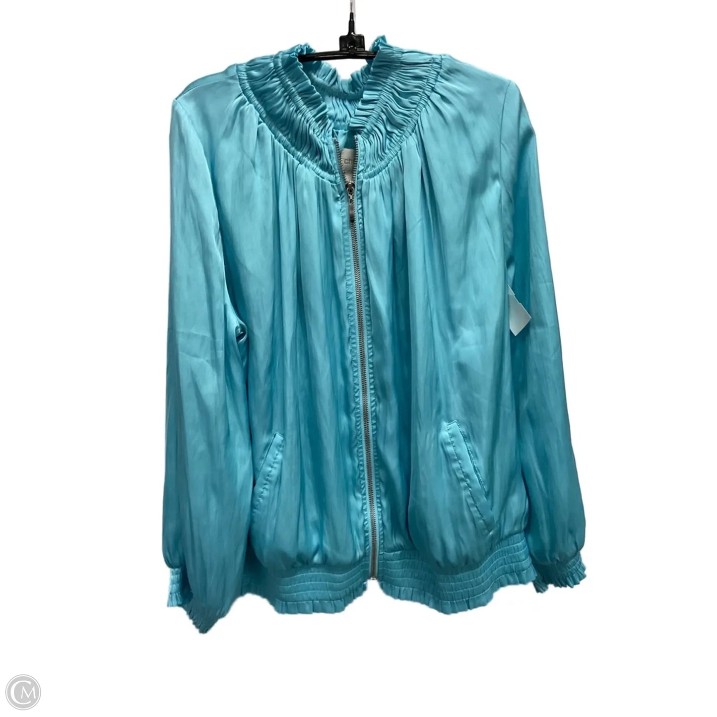Jacket Shirt By Chicos In Aqua, Size: L