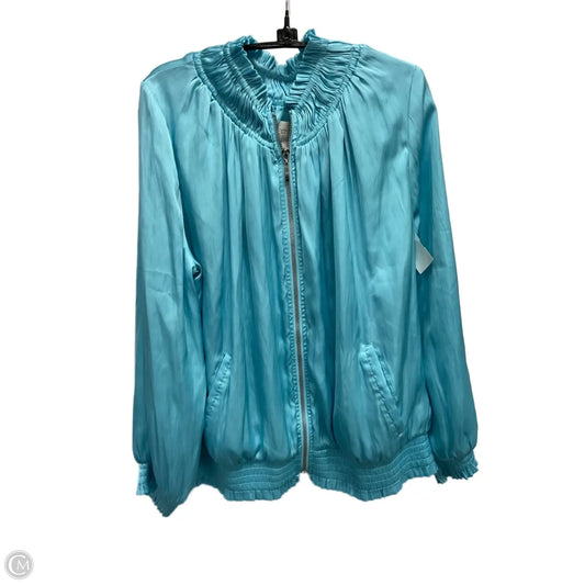 Jacket Shirt By Chicos In Aqua, Size: L