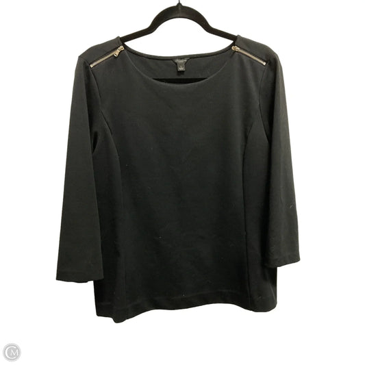 Top 3/4 Sleeve By Ann Taylor In Black, Size: L
