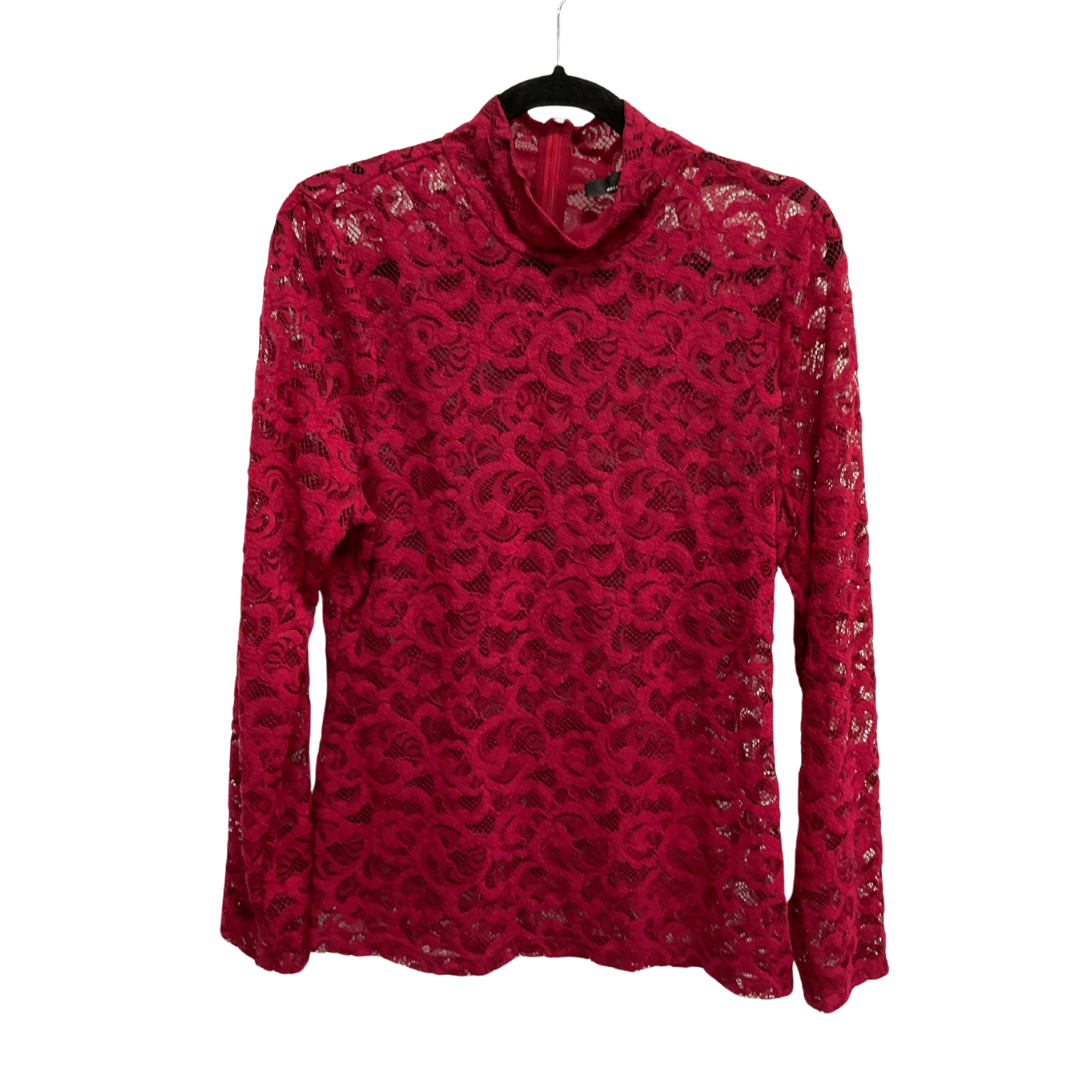 Top Long Sleeve By White House Black Market In Red, Size: L