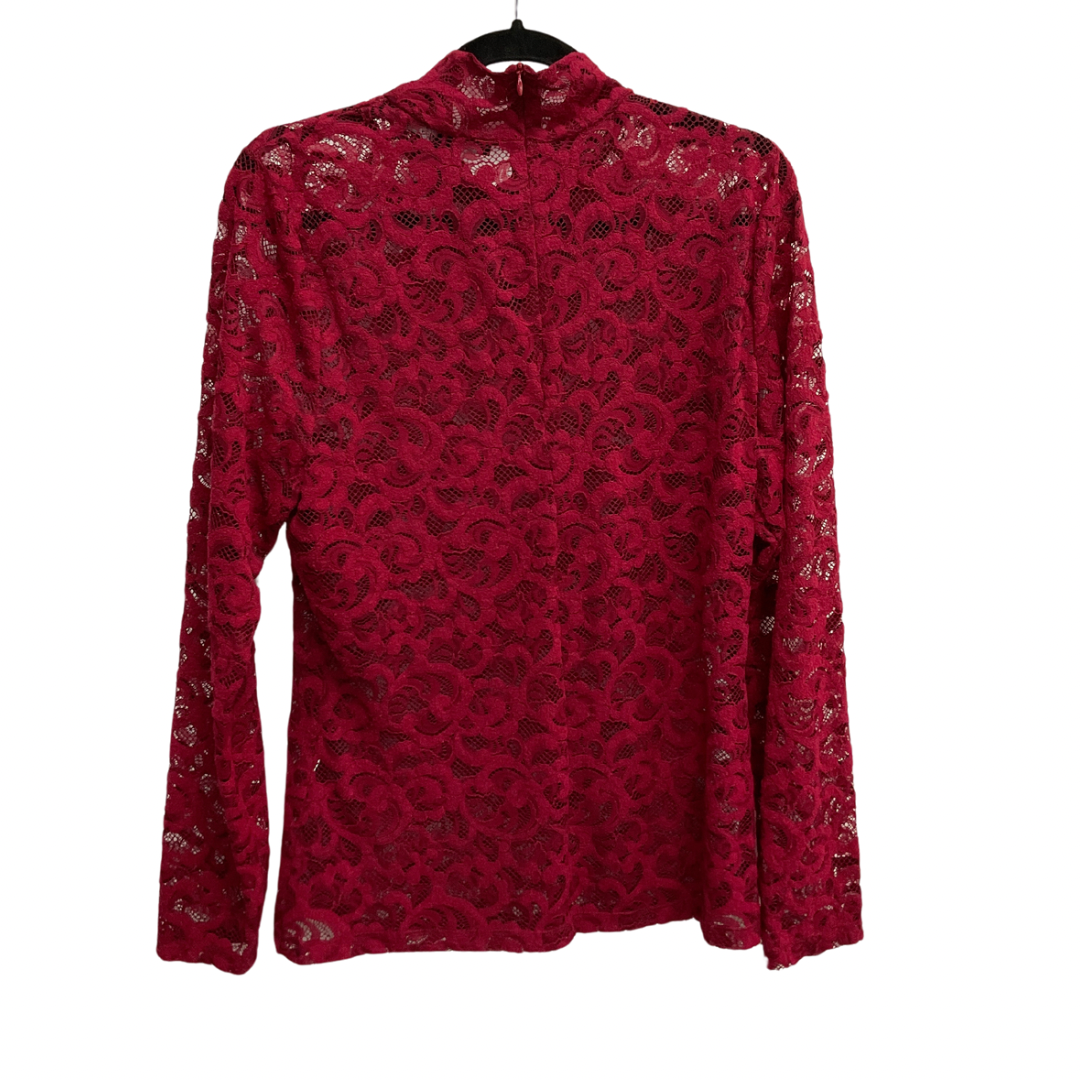 Top Long Sleeve By White House Black Market In Red, Size: L