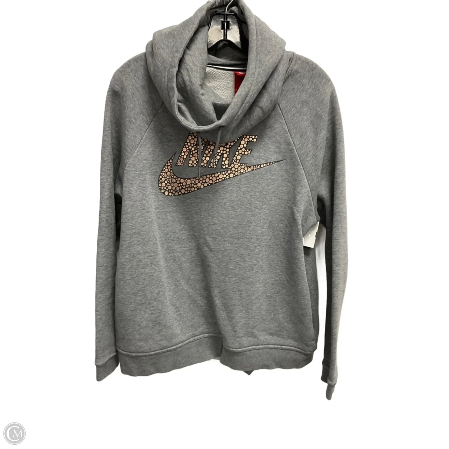 Sweatshirt Hoodie By Nike In Grey, Size: M