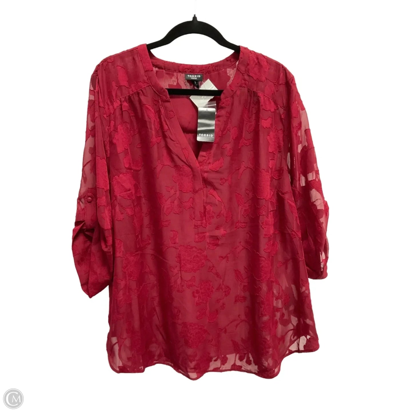 Top Long Sleeve By Torrid In Red, Size: Xxl