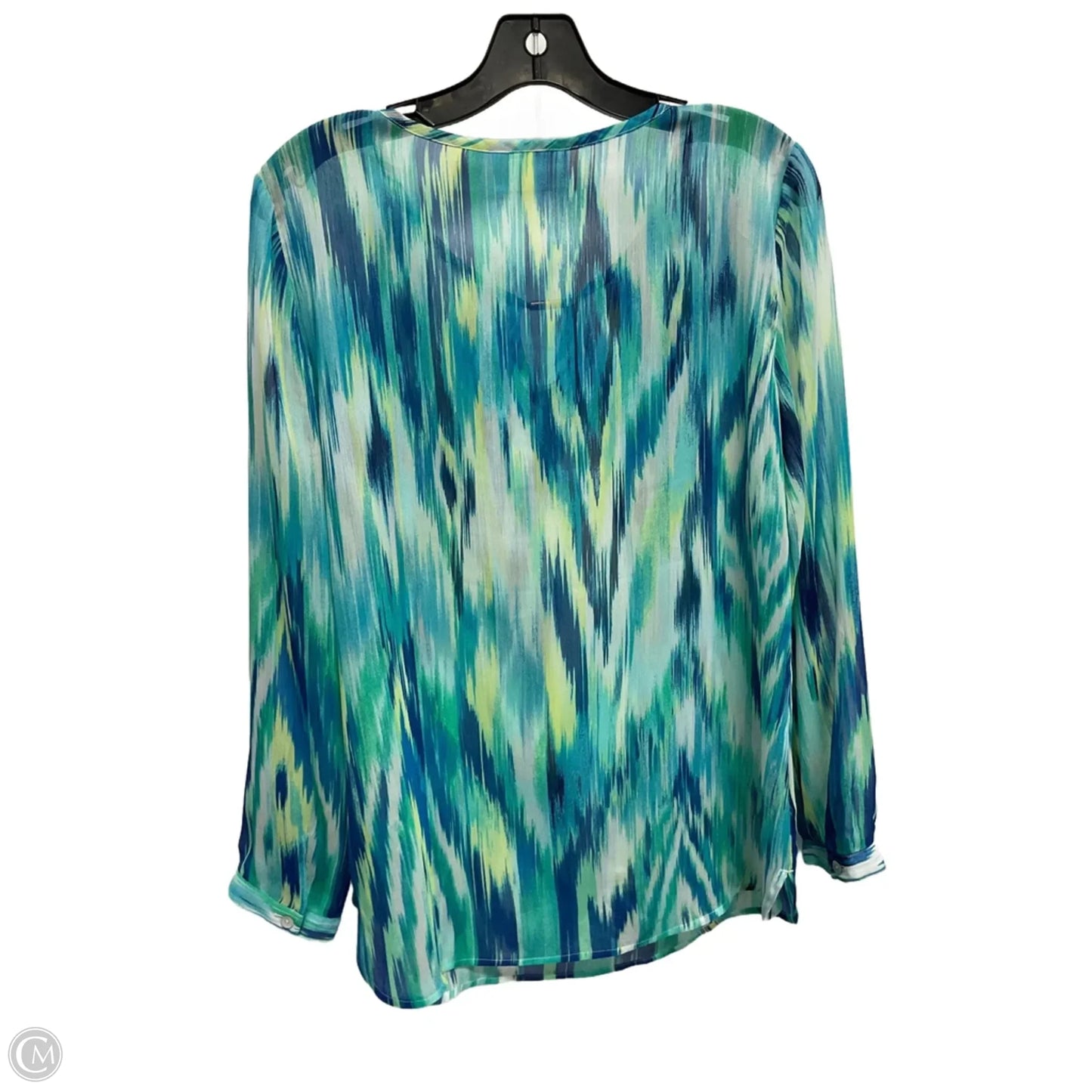 Blouse 3/4 Sleeve By Chicos In Aqua, Size: M