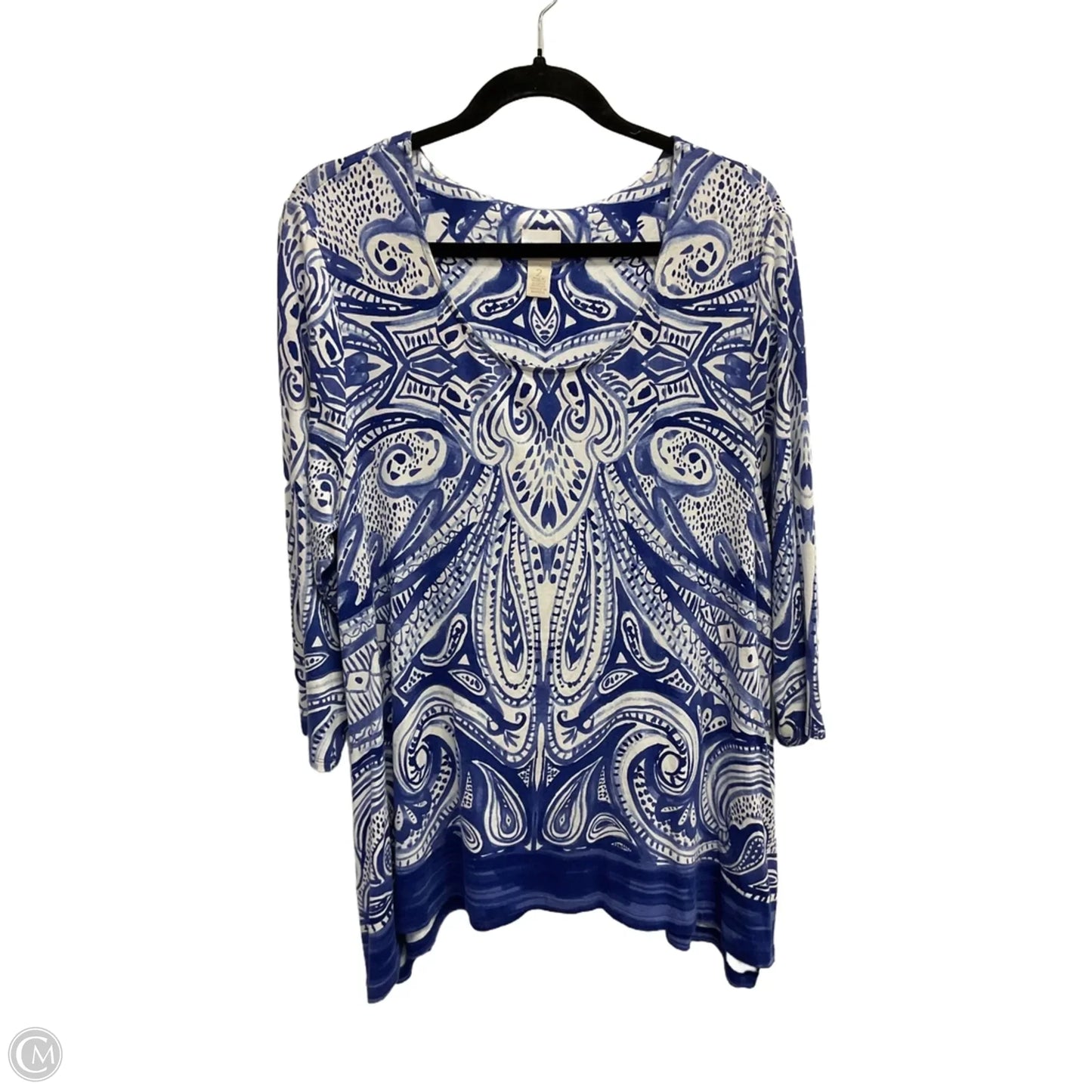 Top 3/4 Sleeve Basic By Chicos In Blue, Size: L