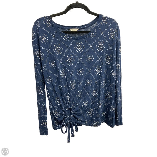 Top 3/4 Sleeve Basic By Lucky Brand In Blue, Size: S