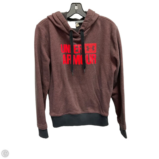 Sweatshirt Hoodie By Under Armour In Maroon, Size: M