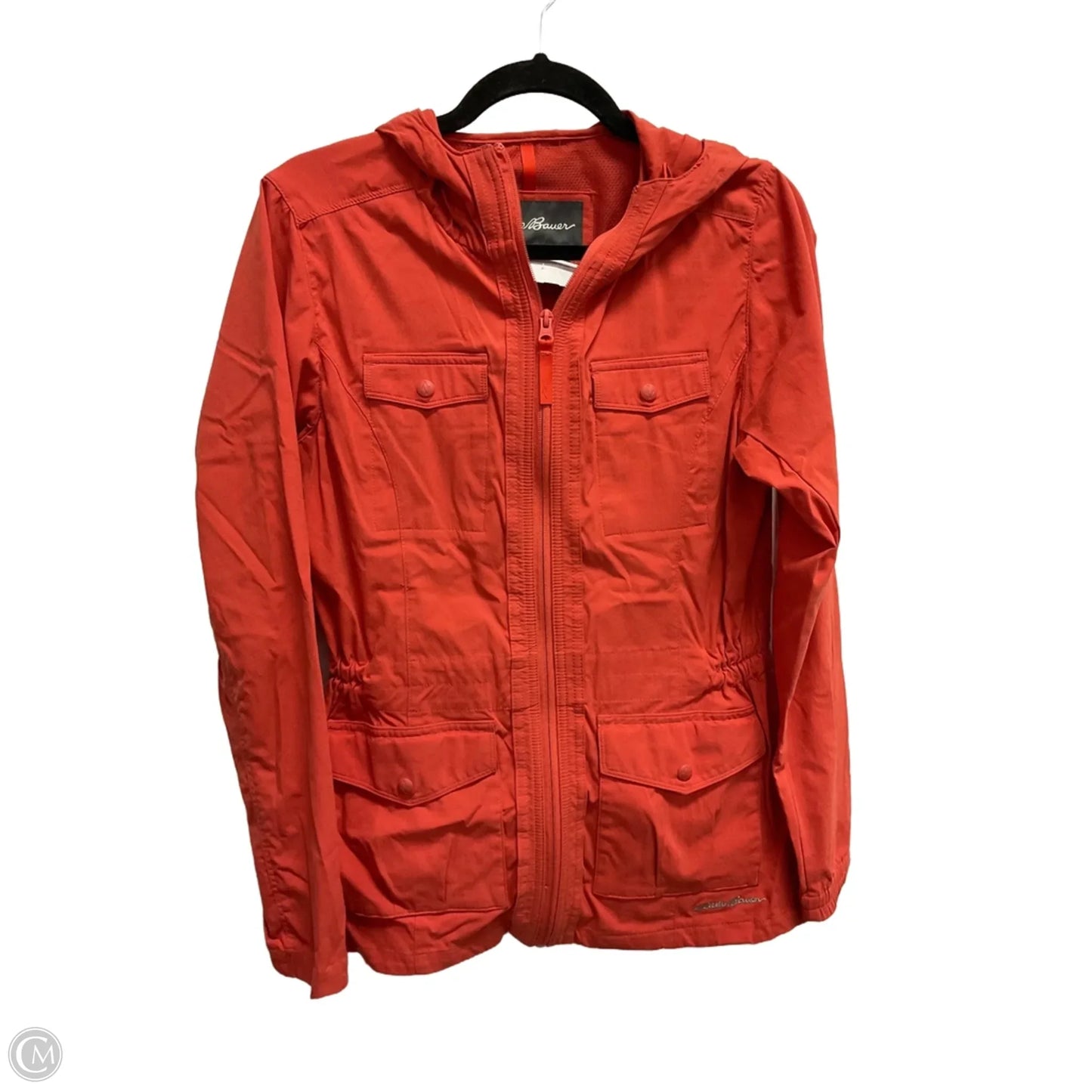 Coat Raincoat By Eddie Bauer In Orange, Size: S