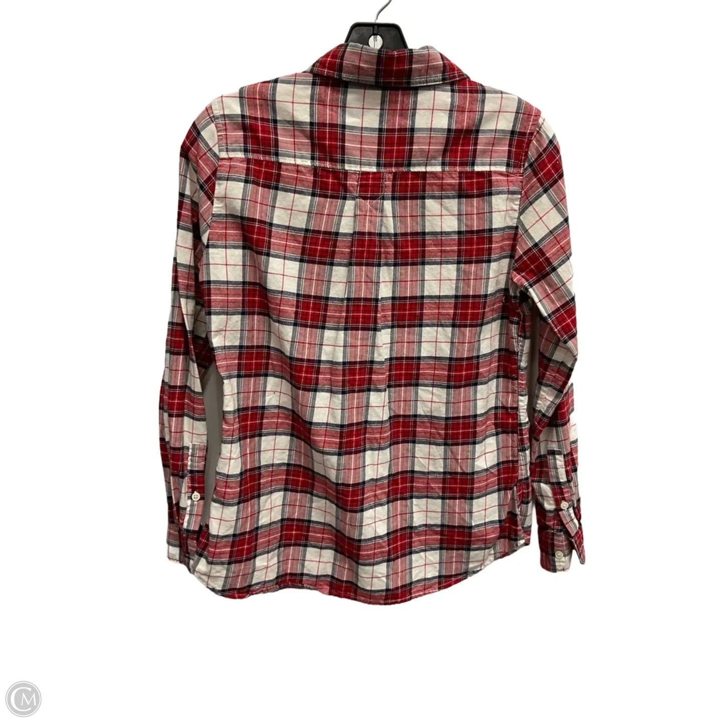 Top Long Sleeve By Banana Republic In Plaid Pattern, Size: Xs