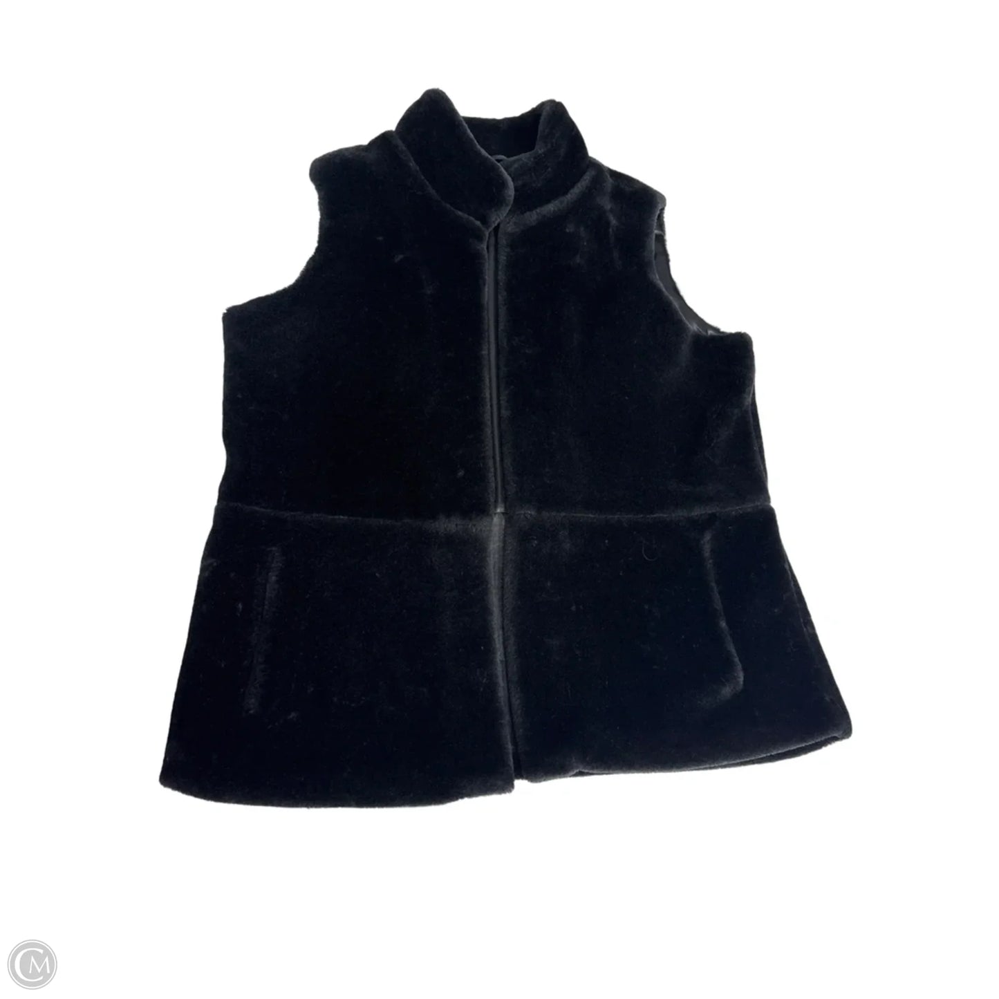 Vest Faux Fur & Sherpa By Talbots In Black, Size: Xl