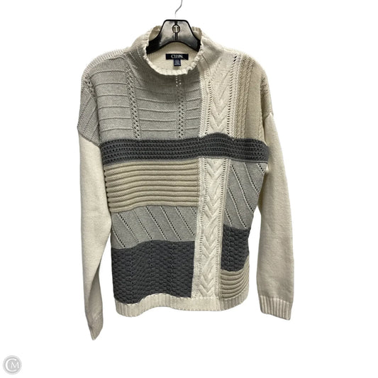 Sweater By Chaps In Cream, Size: L