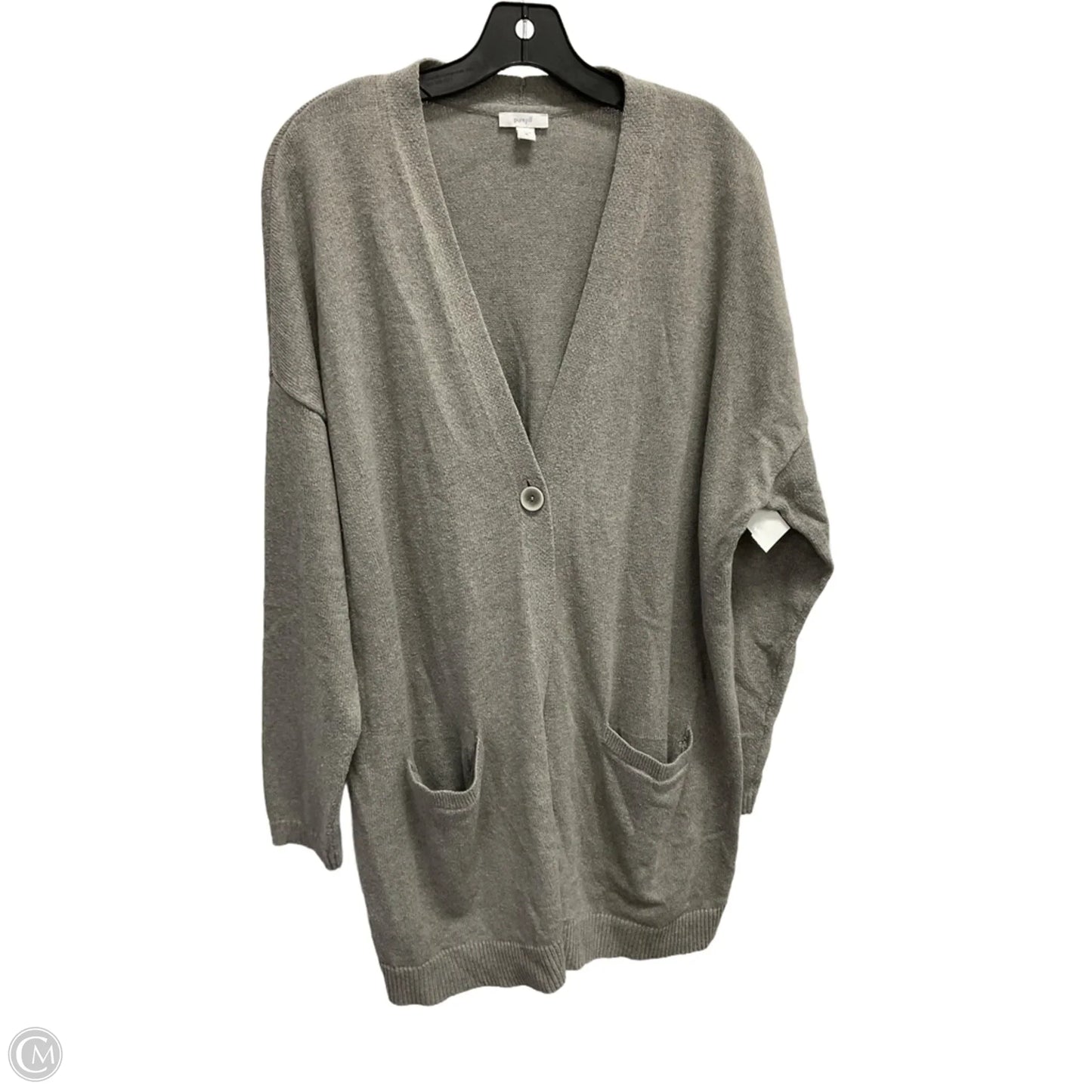 Cardigan By Pure Jill In Grey, Size: Xl