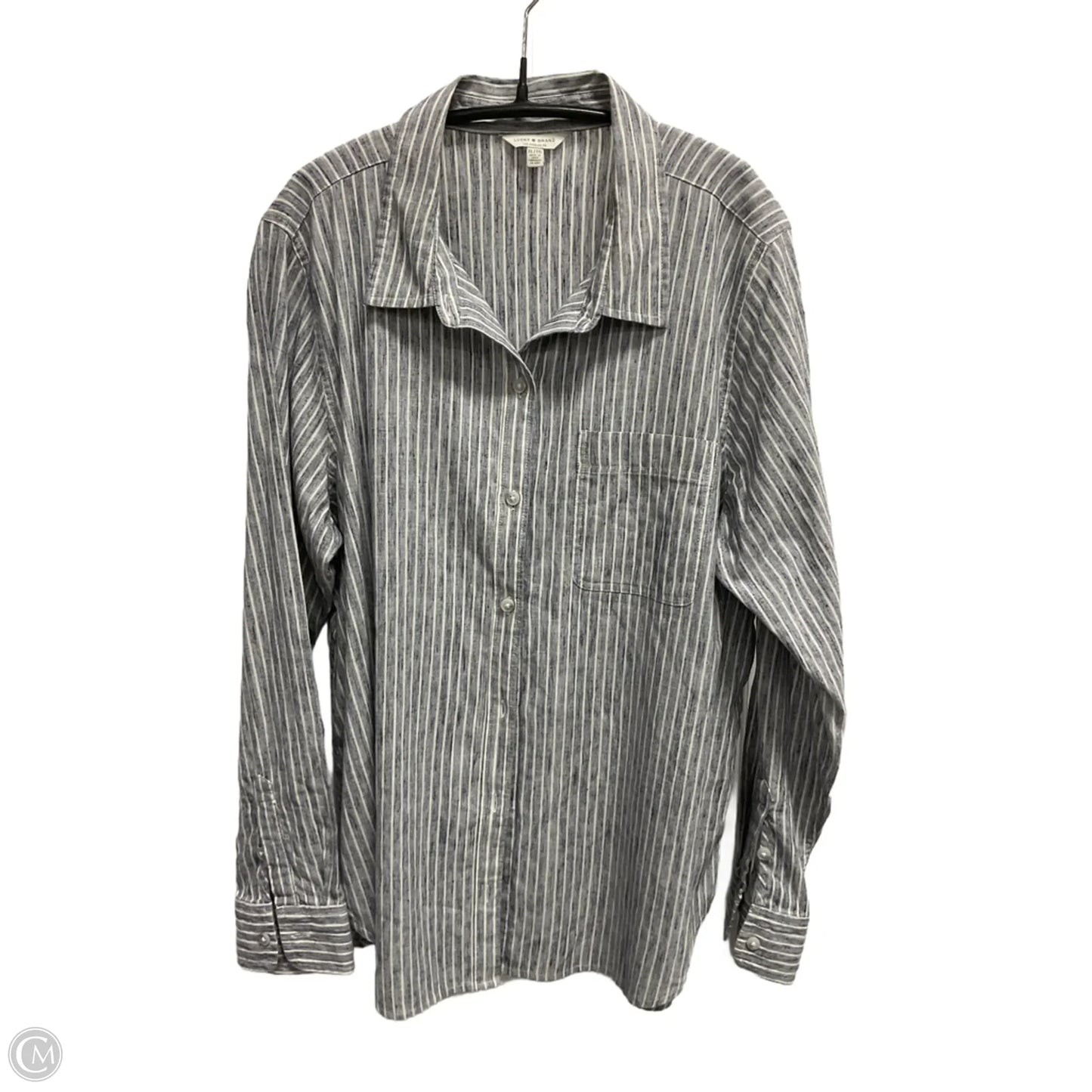 Blouse Long Sleeve By Lucky Brand In Striped Pattern, Size: Xl