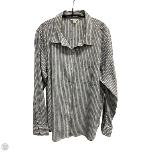 Blouse Long Sleeve By Lucky Brand In Striped Pattern, Size: Xl
