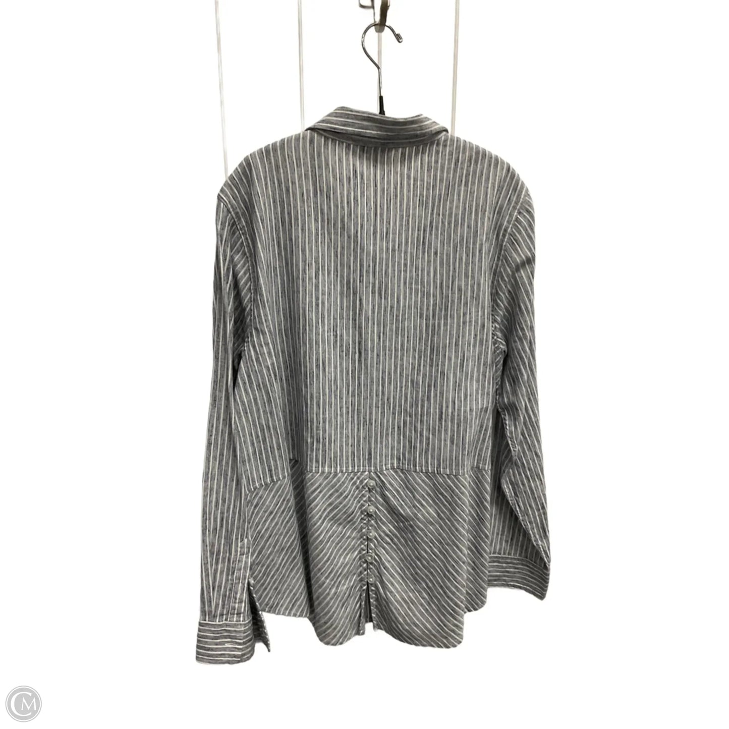 Blouse Long Sleeve By Lucky Brand In Striped Pattern, Size: Xl
