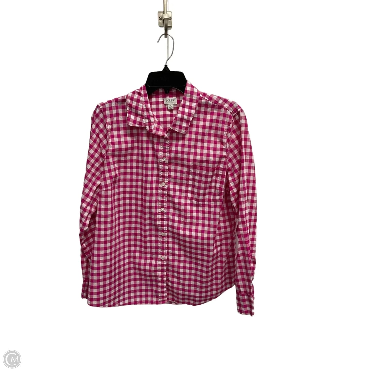 Top Long Sleeve By J. Crew In Checkered Pattern, Size: Xl