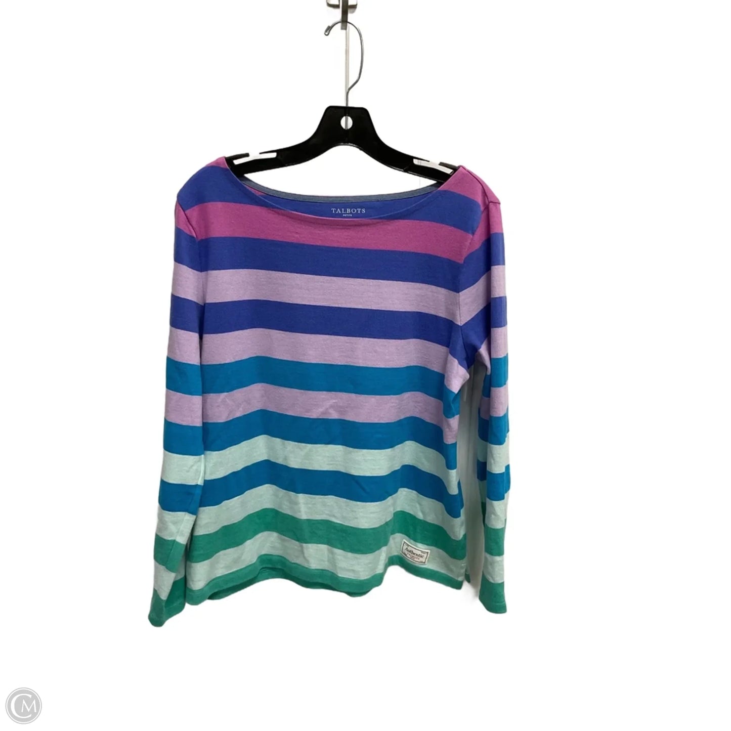 Top Long Sleeve By Talbots In Striped Pattern, Size: Lp