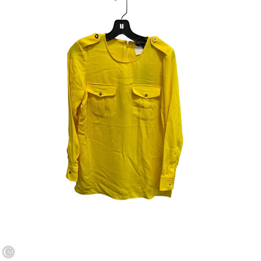 Blouse Long Sleeve By Lauren By Ralph Lauren In Yellow, Size: S