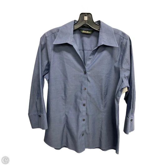 Blouse 3/4 Sleeve By Eddie Bauer In Blue, Size: M