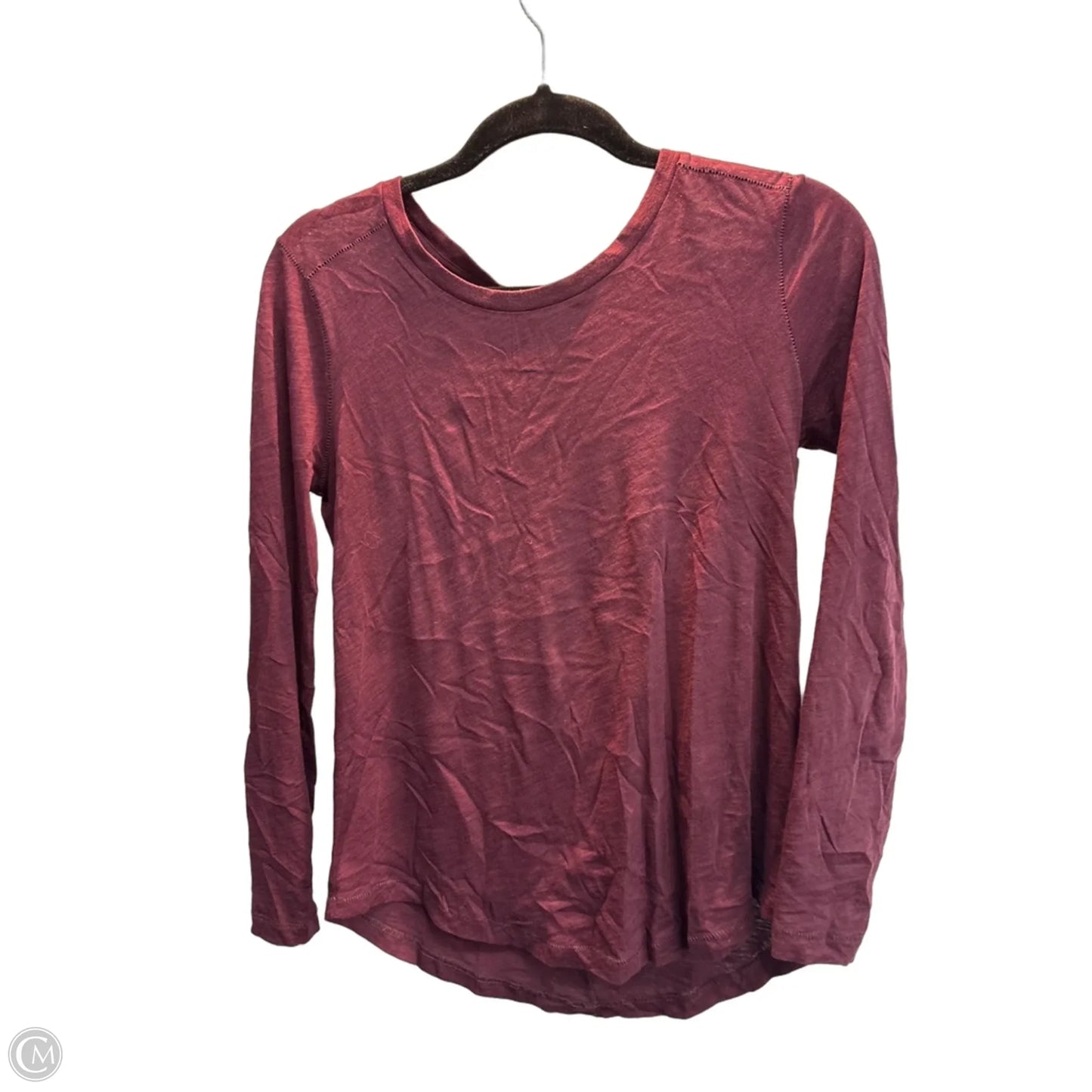 Top Long Sleeve Basic By Madewell In Maroon, Size: Xs