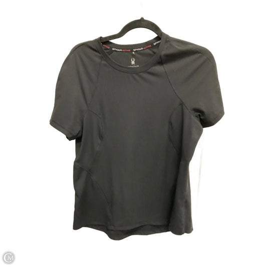 Athletic Top Short Sleeve By Spyder In Black, Size: M