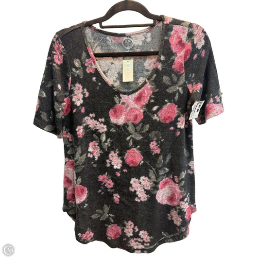 Top Short Sleeve By Maurices In Floral Print, Size: S