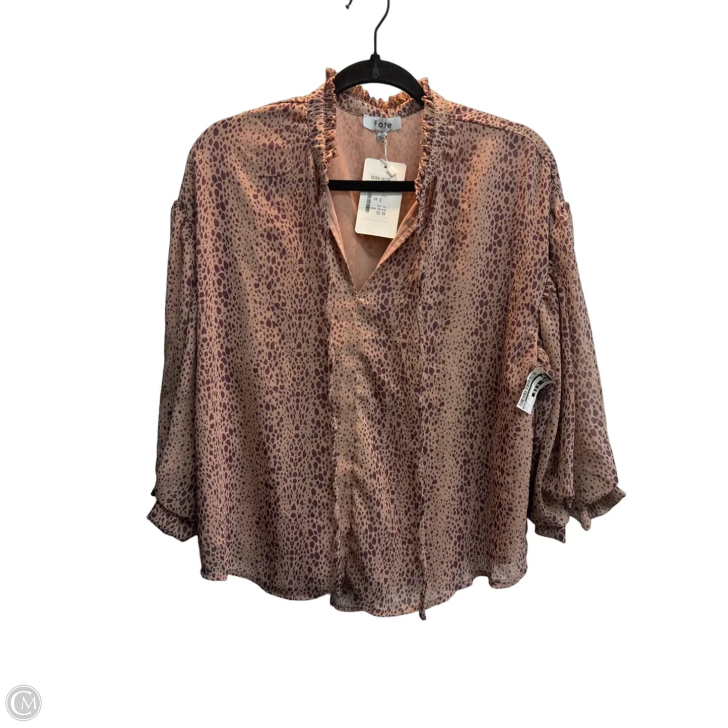 Blouse 3/4 Sleeve By Fate In Animal Print, Size: S