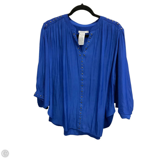 Blouse 3/4 Sleeve By Chicos In Blue, Size: L