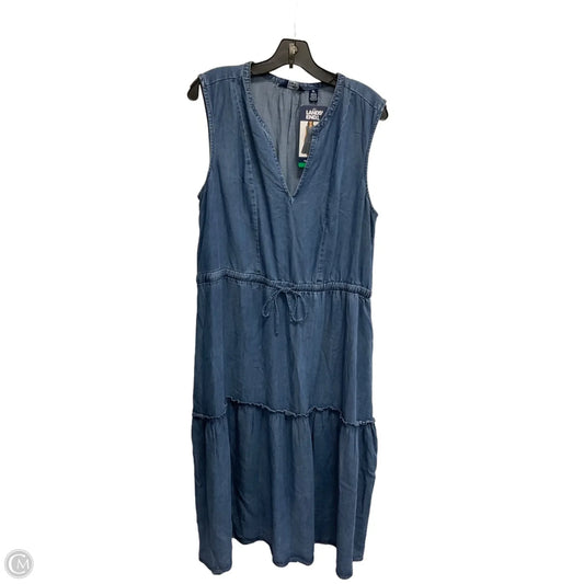 Dress Casual Maxi By Lands End In Blue, Size: Xl