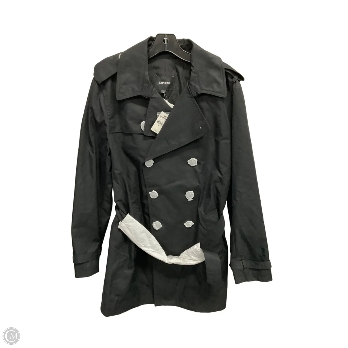 Coat Trench Coat By Express In Black, Size: M