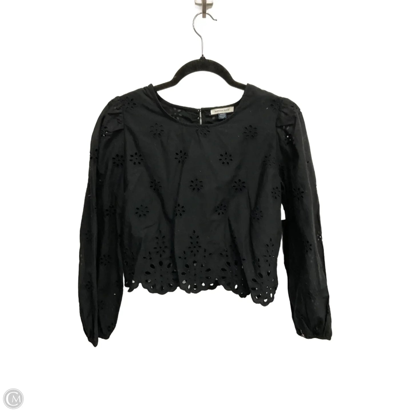 Top Long Sleeve By American Eagle In Black, Size: M