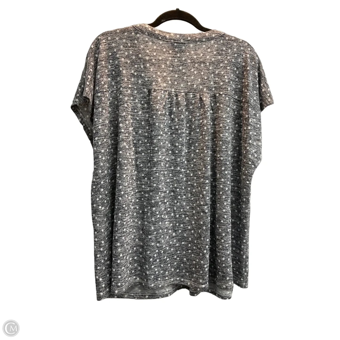 Top Short Sleeve By Bobeau In Polkadot Pattern, Size: 2x