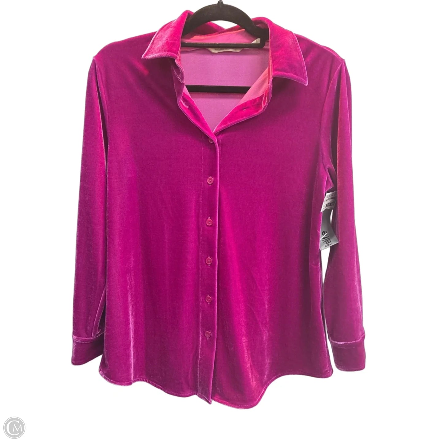 Blouse Long Sleeve By Soft Surroundings In Pink, Size: Xsp