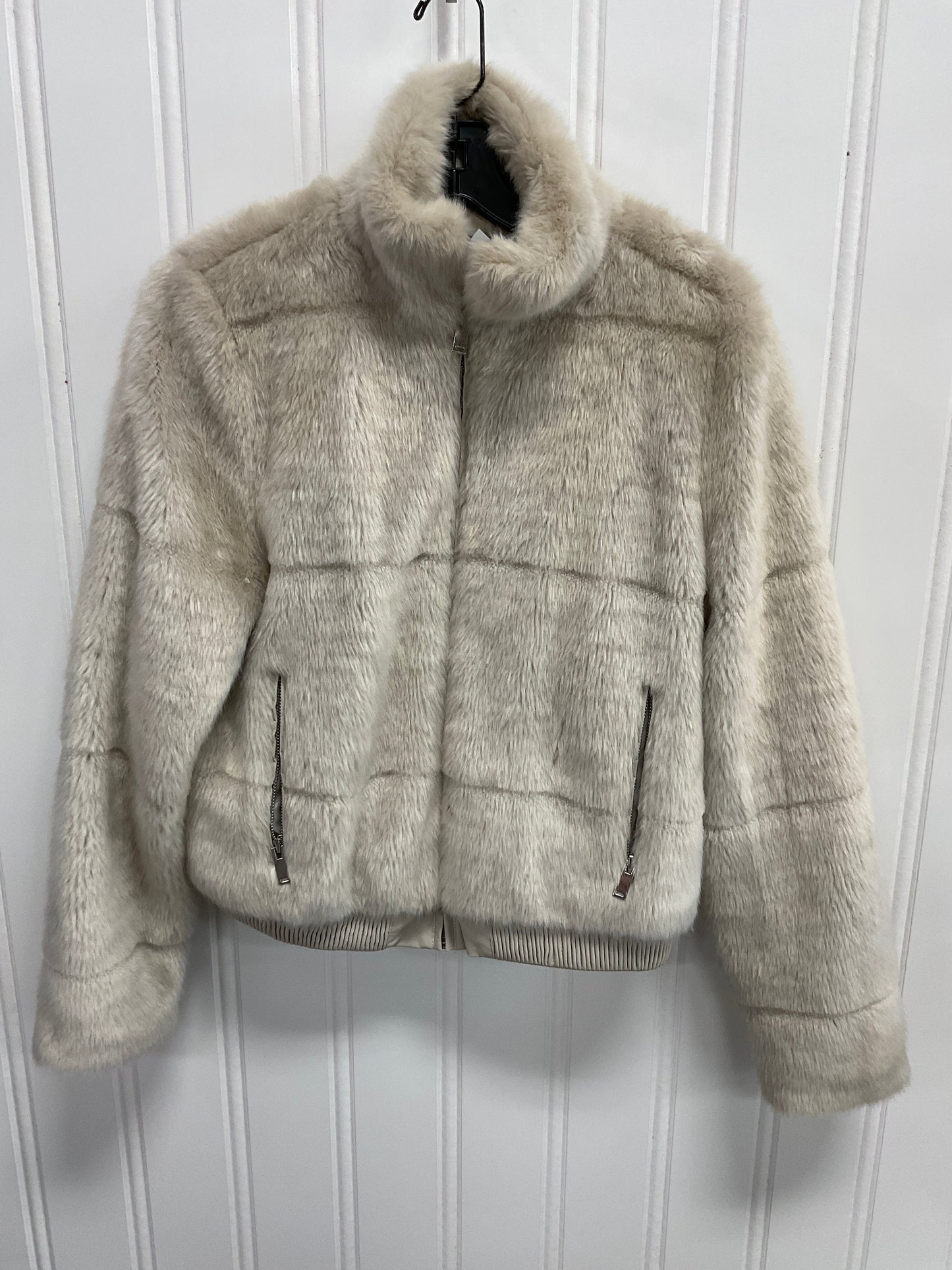 Coat Faux Fur & Sherpa By Coffee Shop In Beige, Size: S