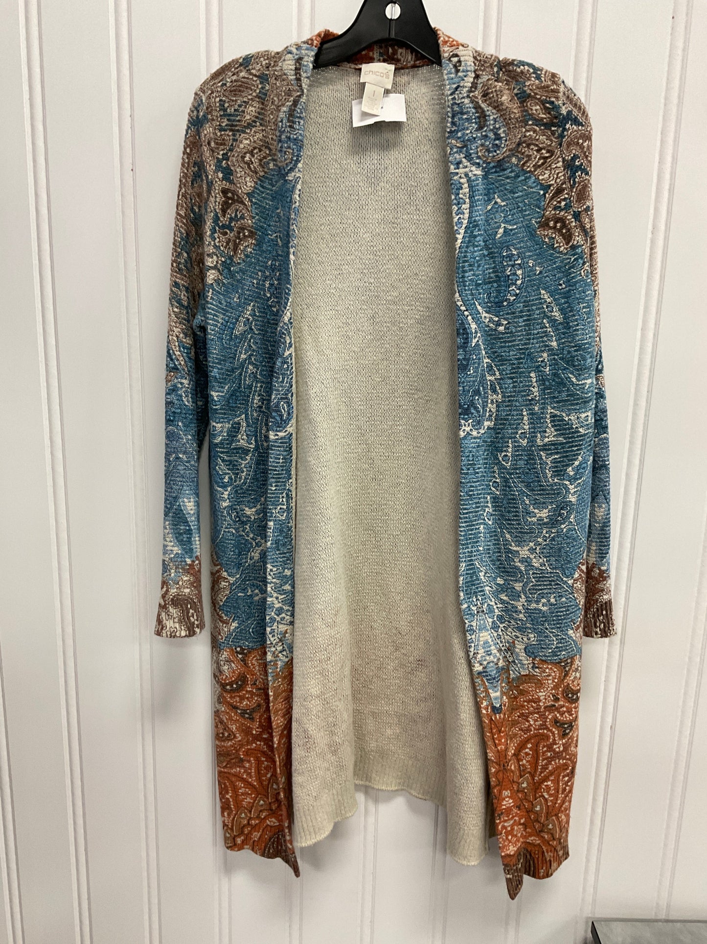 Sweater Cardigan By Chicos In Multi-colored, Size: M