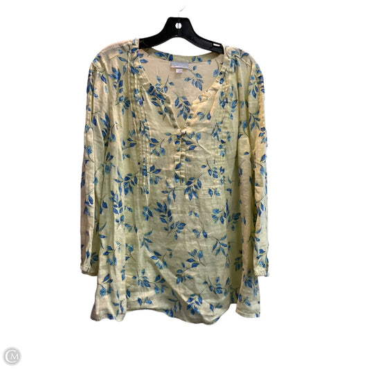 Blouse 3/4 Sleeve By J. Jill In Yellow, Size: 2x
