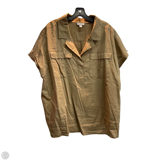 Blouse Short Sleeve By J. Jill In Tan, Size: 2x