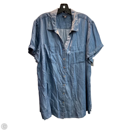 Blouse Short Sleeve By J. Jill In Blue, Size: 2x