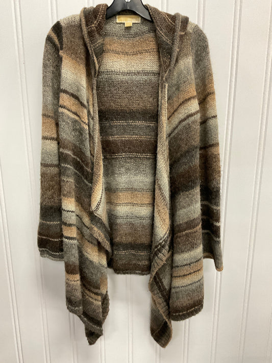 Sweater Cardigan Designer By Michael Kors In Striped Pattern, Size: S