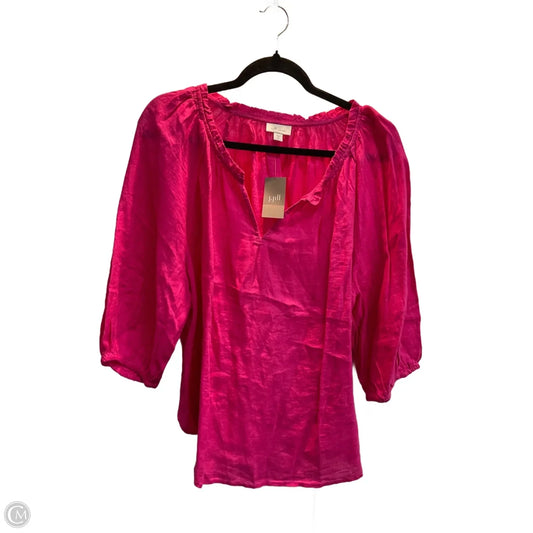 Top 3/4 Sleeve By J. Jill In Pink, Size: 2x