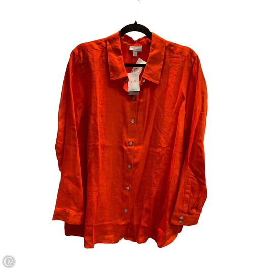 Blouse Long Sleeve By J. Jill In Orange, Size: 2x
