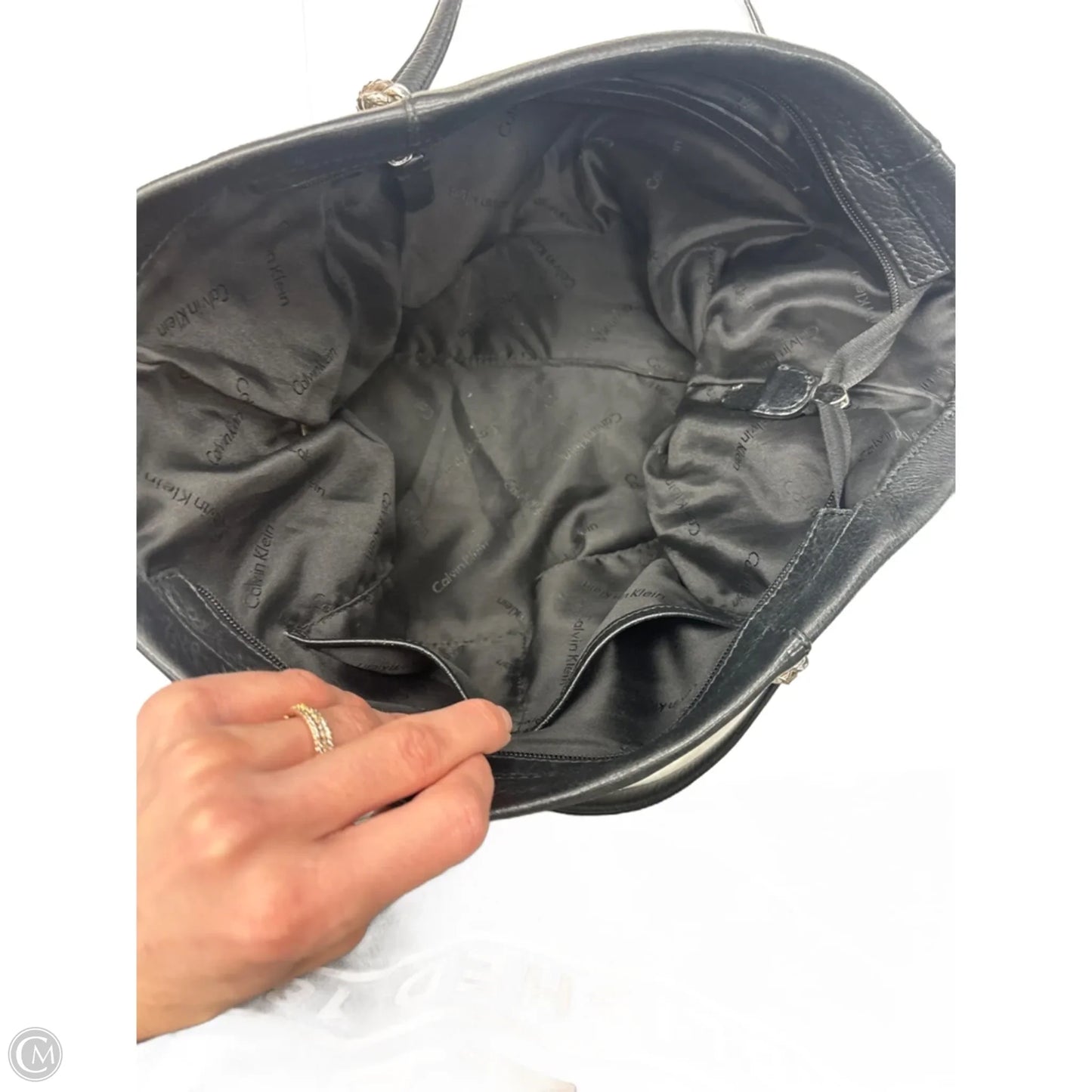 Handbag Leather By Calvin Klein, Size: Large