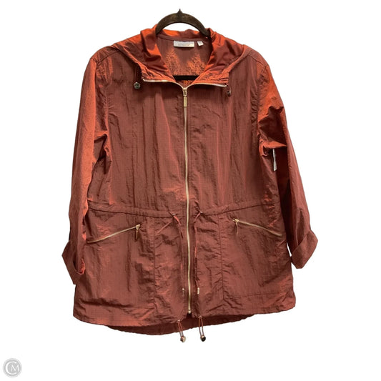 Jacket Windbreaker By Chicos In Orange, Size: Xs